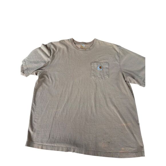 Carhartt Mens XL Brown T-Shirt With Pocket K87 *note wear - Picture 1 of 11